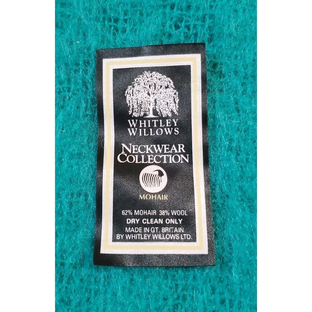 Whitley Willows Neckwear 62% Mohair 38% Wool Scarf Shawl Turquoise Blue - Picture 2 of 9